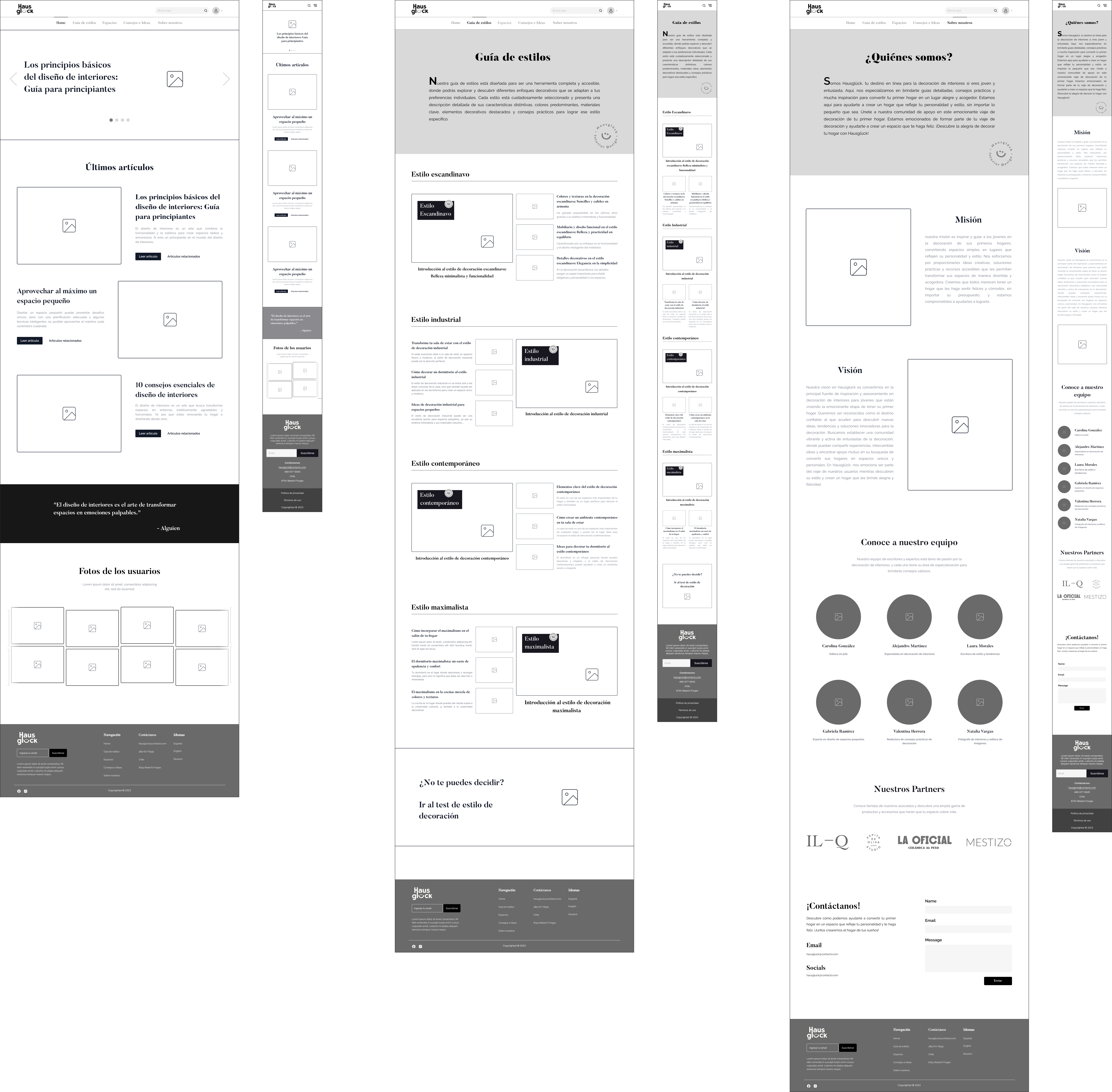 Hausglück Mid Mid-Fidelity Wireframes Images
