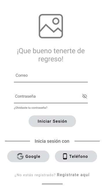 Mid-fi: onboarding screen